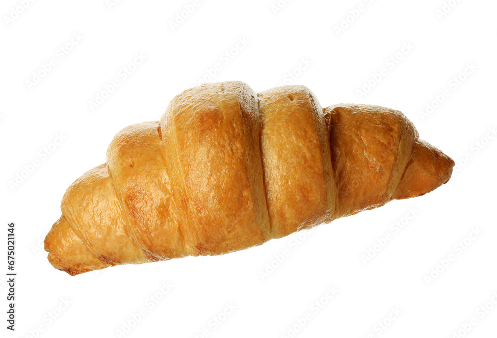One delicious fresh croissant isolated on white One delicious fresh croissant isolated on white