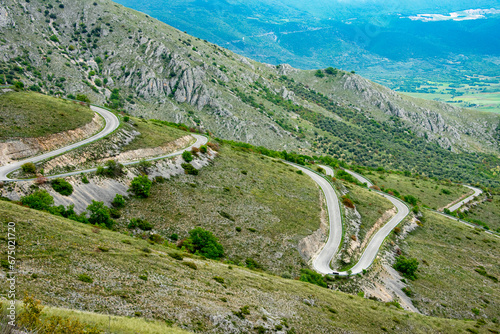 SP 98 Zig Zag Mountain Road in Abruzzo - Italy