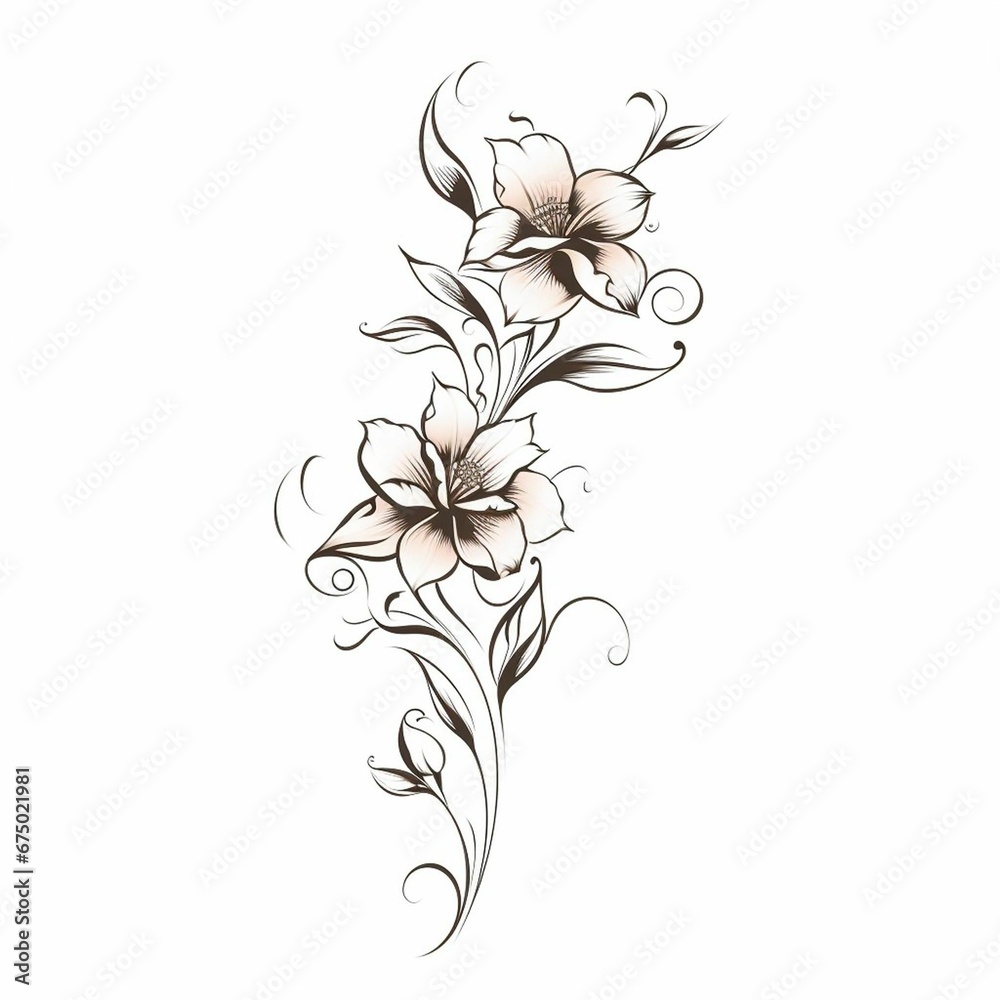 AI generated illustration of a white flower with intricately designed petals AI generated illustration of a white flower with intricately designed petals