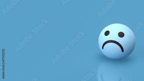 The sad emotion on Ball for Blue Monday concept 3d rendering