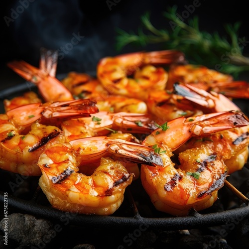 Succulent shrimp skewers fresh off the grill