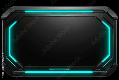 Obraz na płótnie Abstract high tech black border, futuristic technology background w salonie