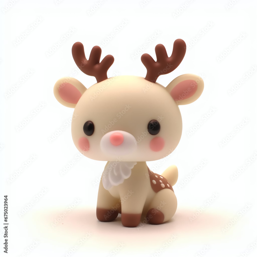 An image of a Christmas reindeer as a toy. The illustration is perfect for Christmas cards, banners, or stickers that celebrate the joy and spirit of the season. An image of a Christmas reindeer as a toy. The illustration is perfect for Christmas cards, banners, or stickers that celebrate the joy and spirit of the season.