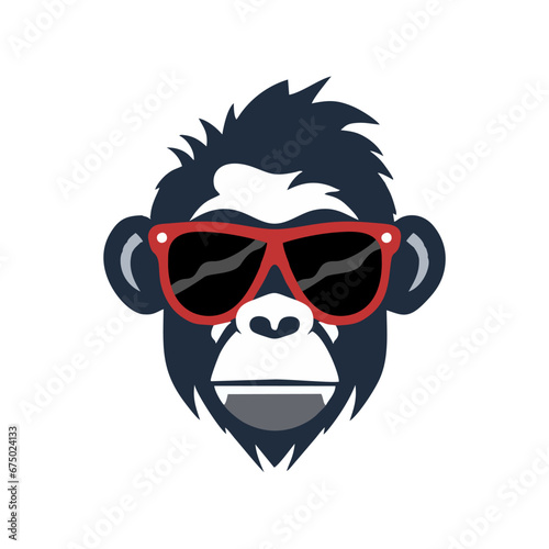 monkey face with party sunglasses