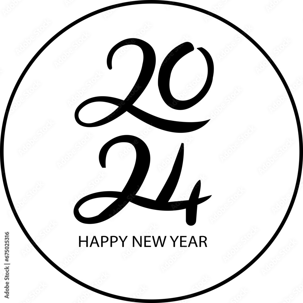 2024 Happy New Year logo text design. Vector illustration with black labels logo for diaries, notebooks, calendars. 2024 number design template. Happy New Year symbol on transparent background. 2024 Happy New Year logo text design. Vector illustration with black labels logo for diaries, notebooks, calendars. 2024 number design template. Happy New Year symbol on transparent background.