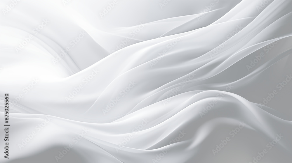 White abstract background with wrinkled cloth pattern. 3D illuatration.	