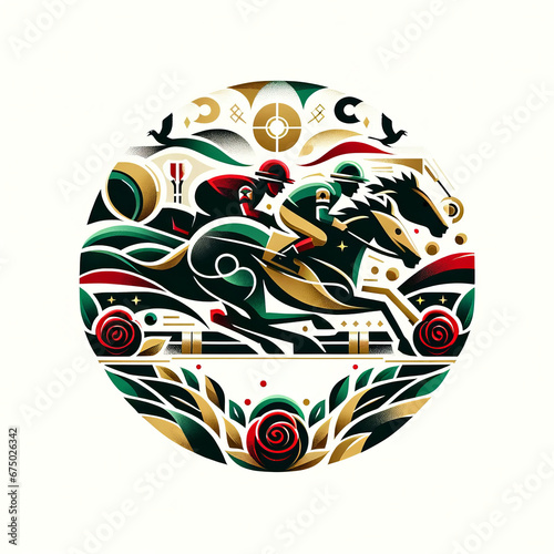 Horse Racing Event Logo Illustration photo