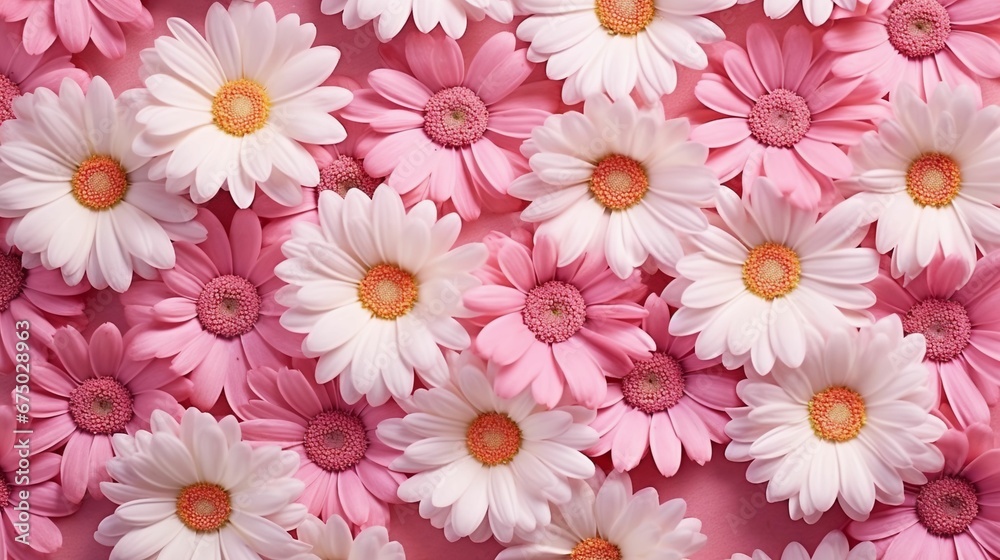 AI generated illustration of a cluster of vibrant pink and white flowers AI generated illustration of a cluster of vibrant pink and white flowers