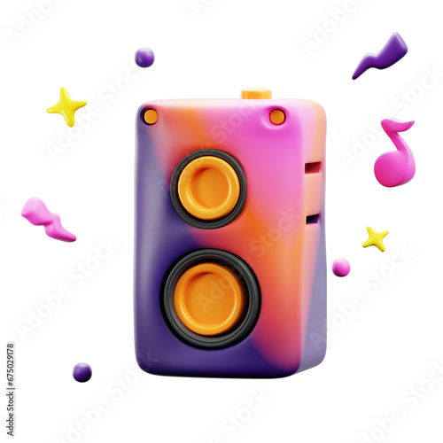 Sound speaker audio music entertainment 3d icon illustration design