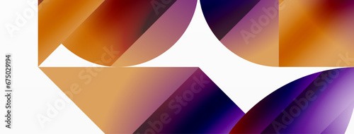 Serene gradient template. Circles and triangles mingle in minimalist perfection. Gentle fusion of forms and hues creates balanced yet captivating backdrop, embodying modern sophistication