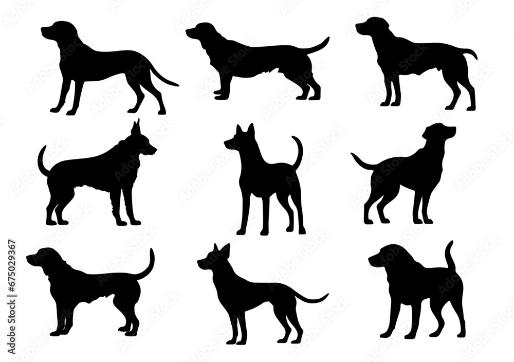 dog silhouette collection