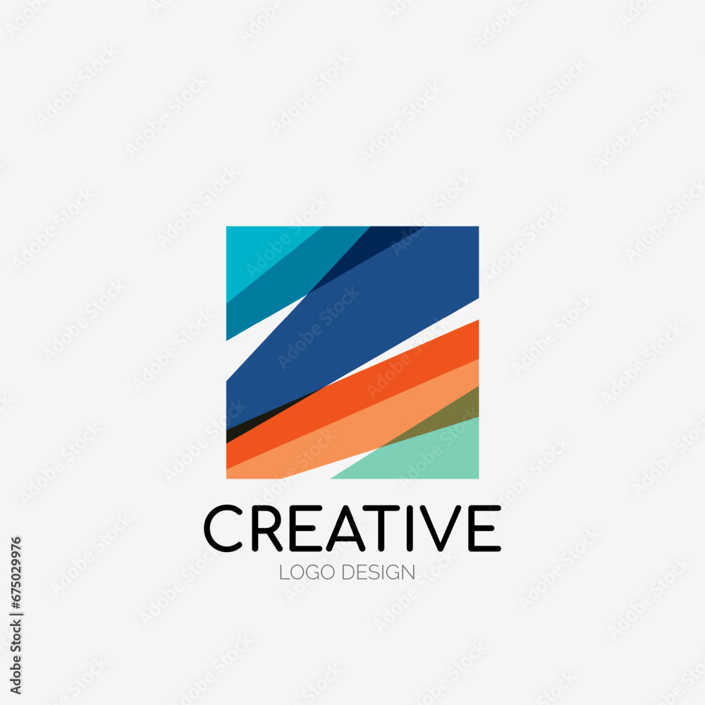 Modern abstract logo design. Geometric vector art. Clean overlapping lines and abstract shapes. Perfect for modern brand Modern abstract logo design. Geometric vector art. Clean overlapping lines and abstract shapes. Perfect for modern brand