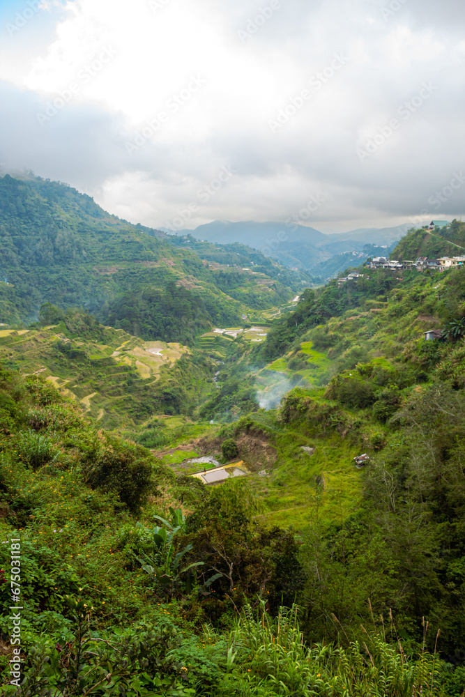 Vertical image of the Ifugao Rice Terraces in Ifugao, Luzon Island, Philippines