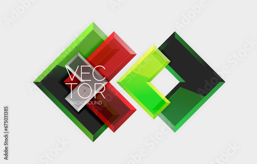 Arrow square geometric vector abstract background