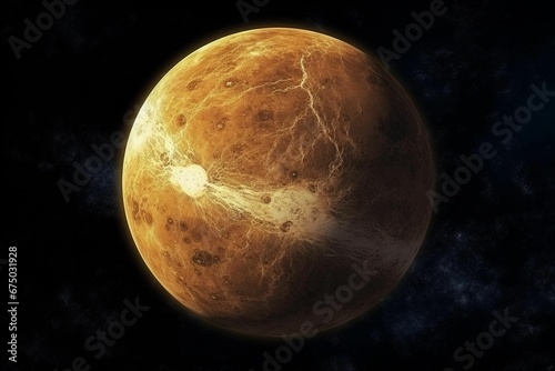 AI generated illustration of Venus on a dark background