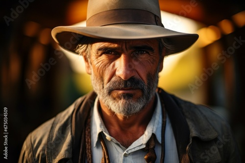 The man is a professional archaeologist. Top in-demand profession concept. Portrait with selective focus photo