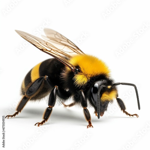 AI generated illustration of a bee isolated on a white background