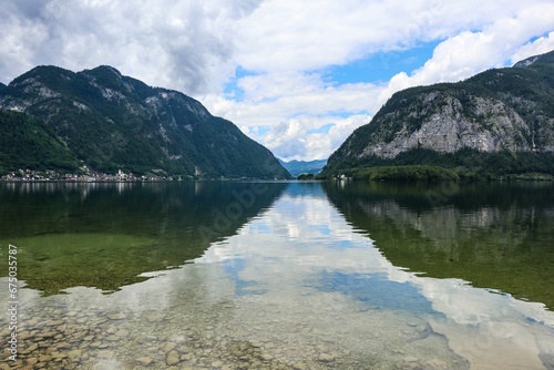 beautiful landscape ,View from a distance looking out at Hallstatt, Austria. © Wirestock