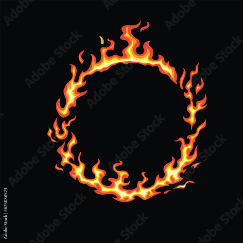 Ring of fire isolated on black background