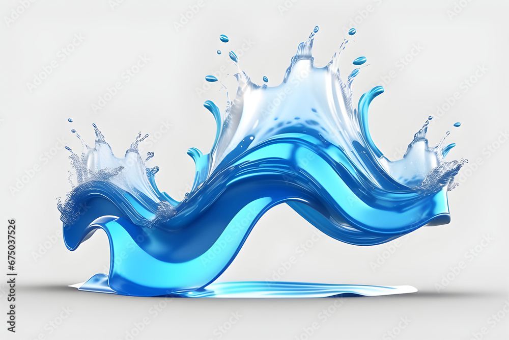 3d render, blue wave, water wavy splash clip art isolated on transparent background. Natural splashing liquid shape generative AI 3d render, blue wave, water wavy splash clip art isolated on transparent background. Natural splashing liquid shape generative AI