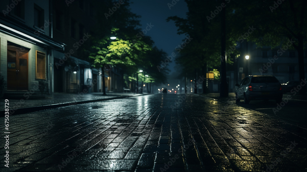 wet street in the night