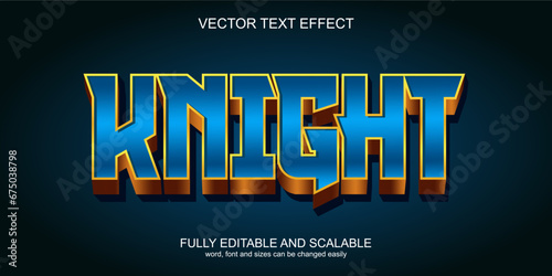 3d text effect knight vector editable 