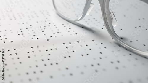 Close up of visually impaired or blind person reading Braille with hand. World Braille Day