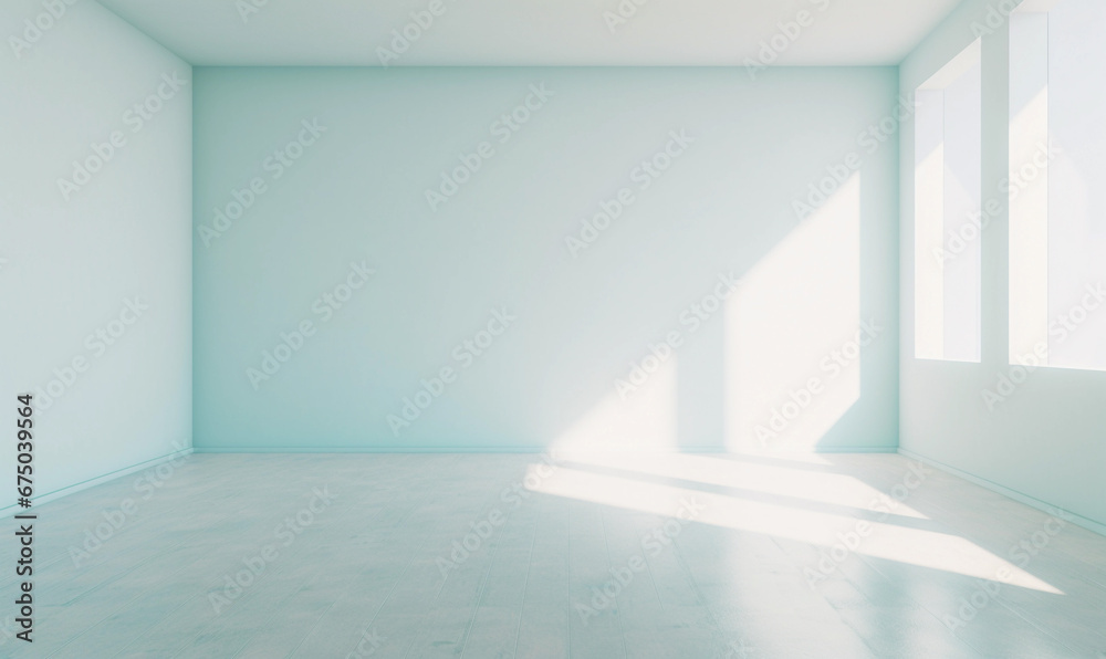 Fototapeta premium Abstract modern architecture background, empty open space interior with sunrays