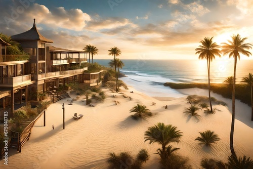 A beachfront escape, where the sun-kissed sands beckon for a stroll.