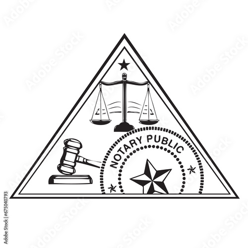 Triangular emblem Notary Public