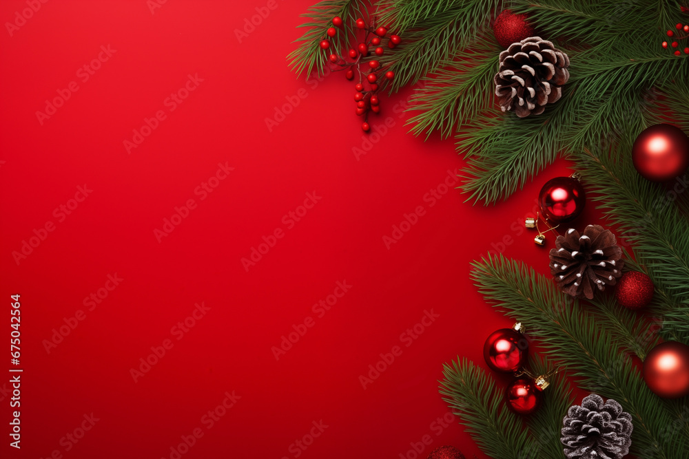  Elegance Merry Christmas and happy New Year red background