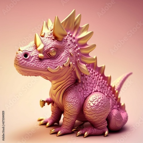 AI generated illustration of a colorful toy with a spiky head and long  pointed legs