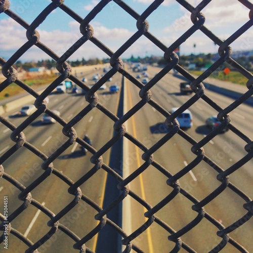 Fence overlooking a freeway