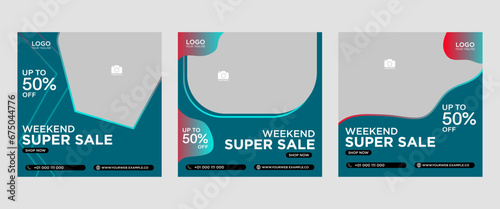 Vector design of a big sale season poster set with space for text
