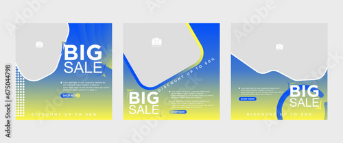 Vector design of a big sale season poster set with space for text
