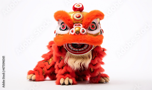 Chinese traditional culture, Spring Festival lion dance celebration festival material photo