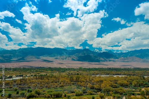 an image of the plains in the distance with mountains in the distance photo