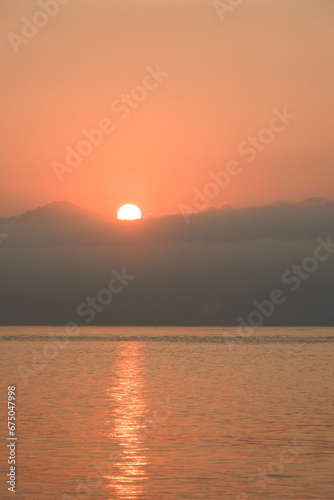 Beautiful view when the sun rises around the beach.