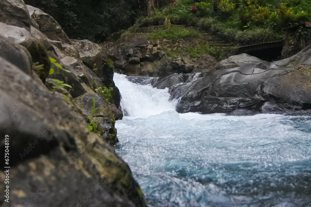 Water flows in the river.