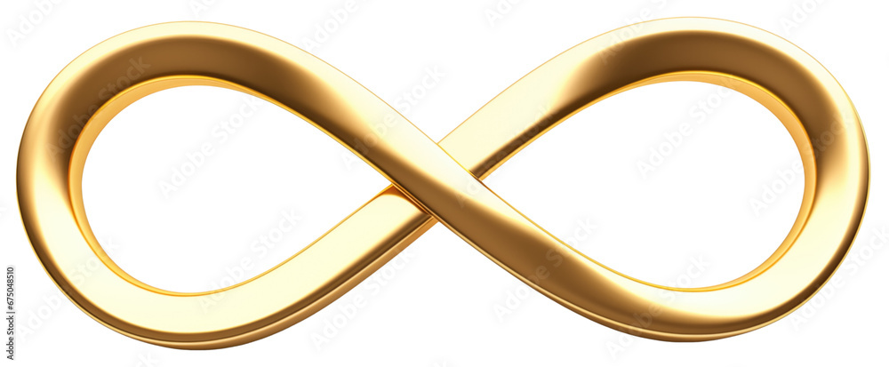 3D golden infinity symbol isolated. - obrazy, fototapety, plakaty 