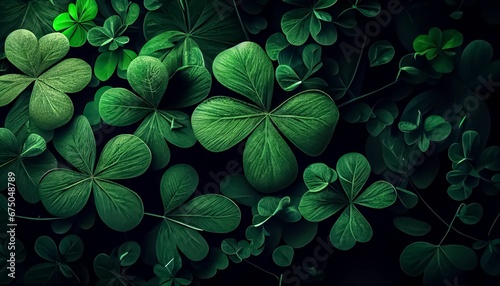 AI generated illustration of a cluster of green leaves basking in the sunlight photo