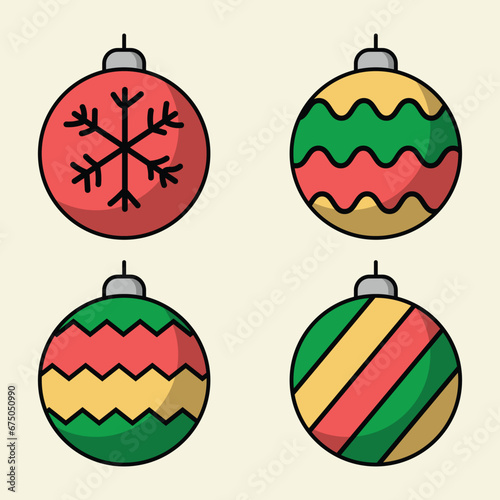 vector xmass ball winter an happy new year