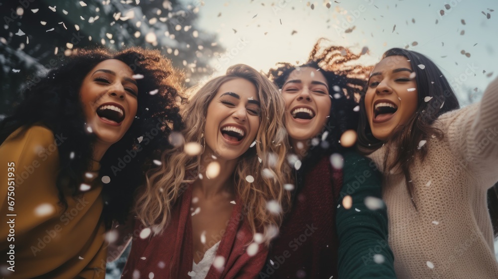 Best friends enjoying to celebrating Christmas and new year season. Best friends enjoying to celebrating Christmas and new year season.