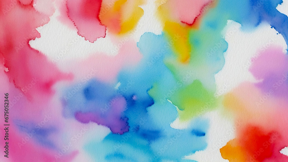 Obraz premium Colorful watercolor art background, Watercolor abstract texture for cards, watercolour banner, Stucco, Wall, Brushstrokes and splashes,
