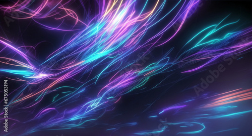 3d render Abstract background of neon cloud and glowin 