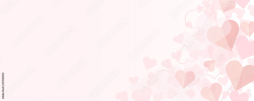 バレンタインに使えるピンクのハートのベクター背景画像