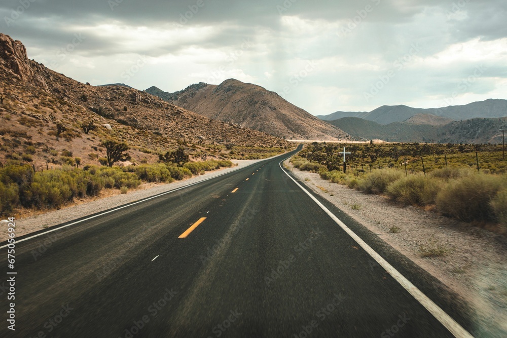Fototapeta premium Aerial view of a highway in California, US
