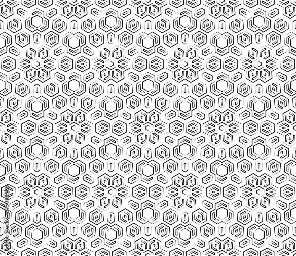 Floral ornament. Seamless abstract classic background with flowers. Pattern with black and white repeating floral elements. Ornament for wallpaper and packaging