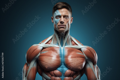 3d rendered illustration of male muscles