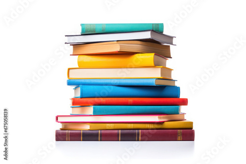 Wallpaper Mural stack of books isolated on a white background, generative ai Torontodigital.ca